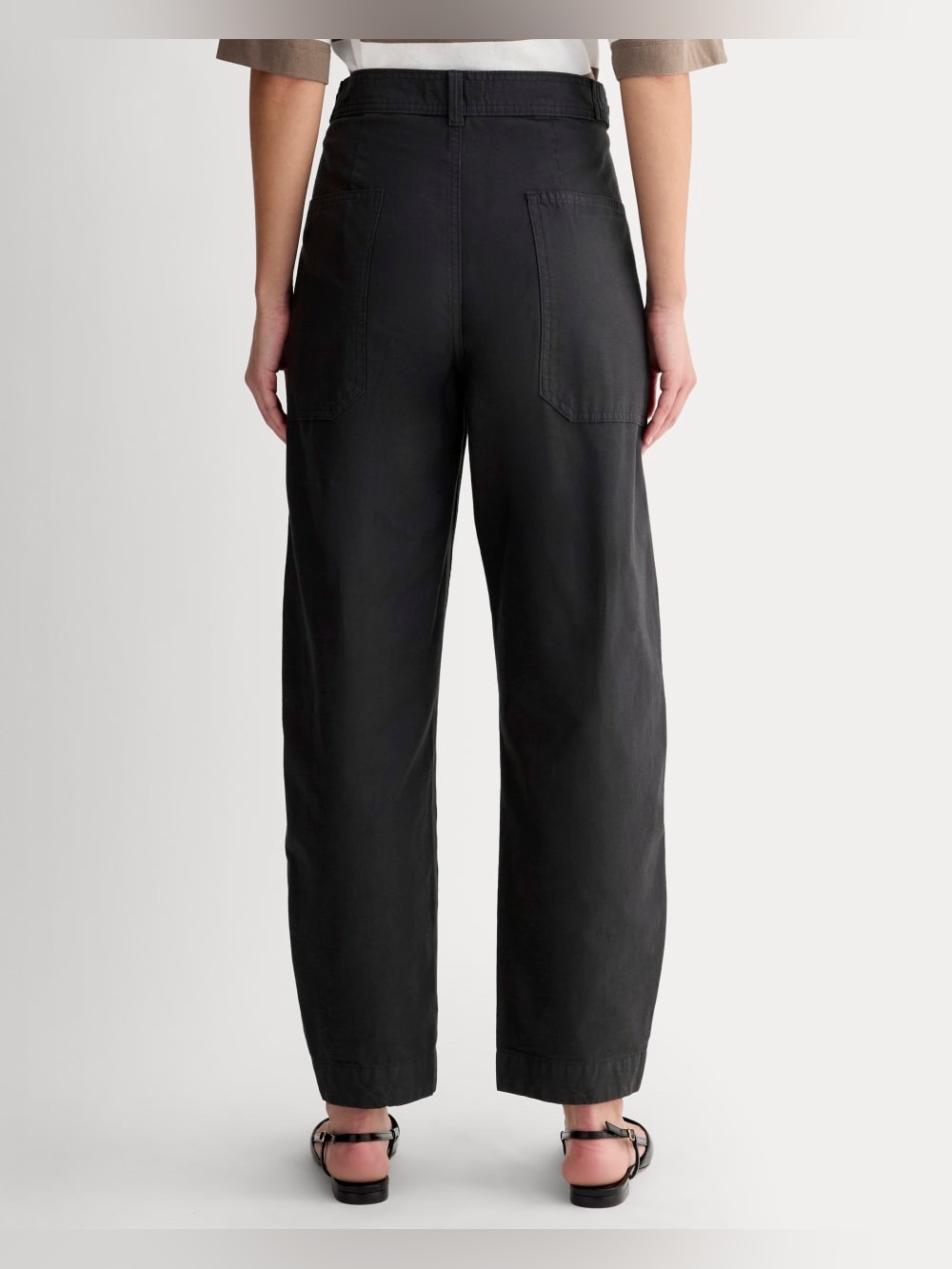 Everlane Women's The Fatigue Barrel Pant Black Slim Cotton Size 8 - Picture 3 of 12